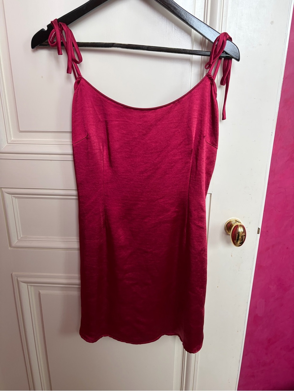 Nasty Gal Fuchsia Tie-Shoulder Mini Dress